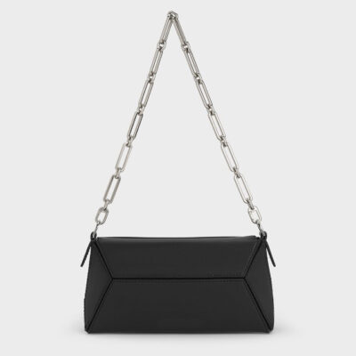 Geometric Chain-Handle Shoulder Bag